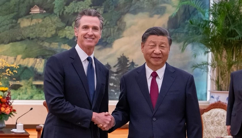 Gavin Newsom and Xi Jinping